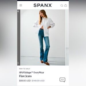 Pre-loved Spanx Flare Jeans Vintage Indigo XL